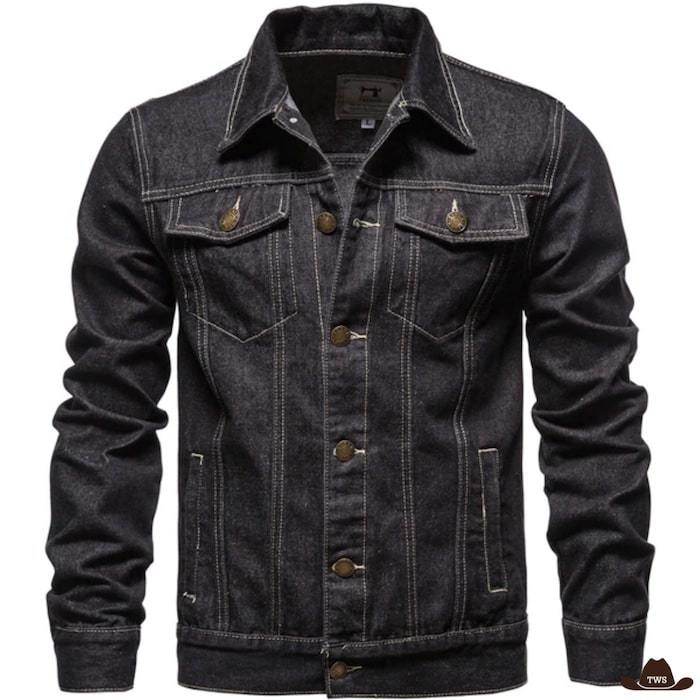 Veste Jean Western Country Noire