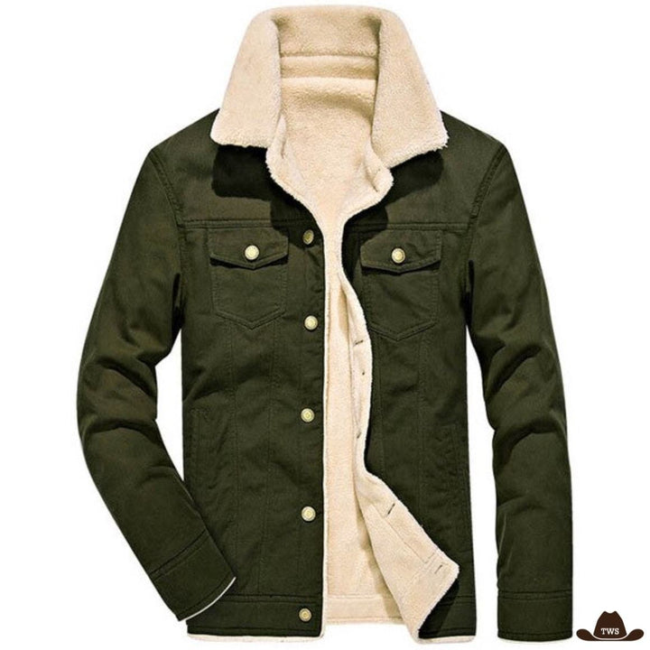 Veste Polaire Style Western Homme Verte