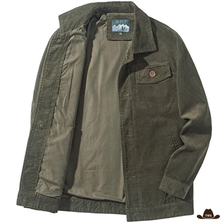 Veste Western Velours Verte