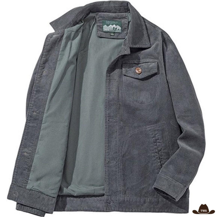 Veste Western Velours Grise